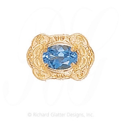 GS375 BT - 14 Karat Gold Blue Topaz Slide 